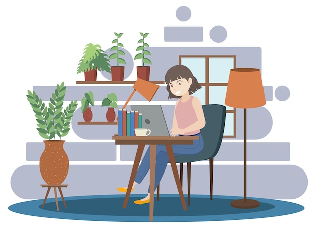 Concetto di lavoro a casa in design piatto