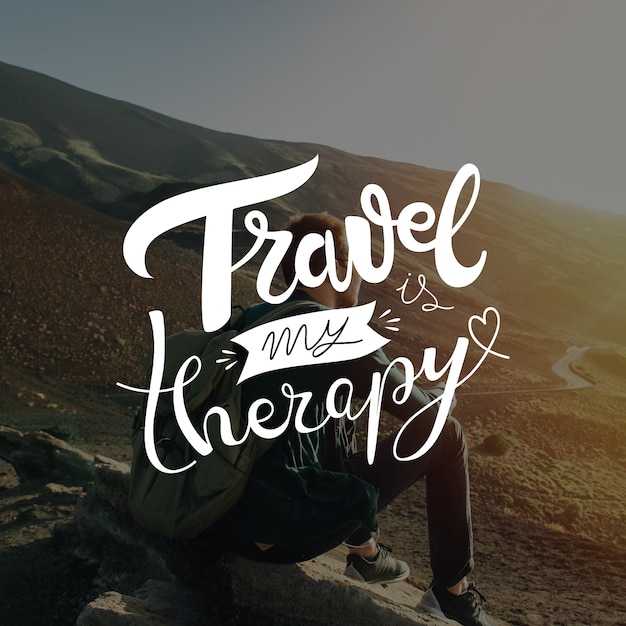 Concetto di lettering di viaggio