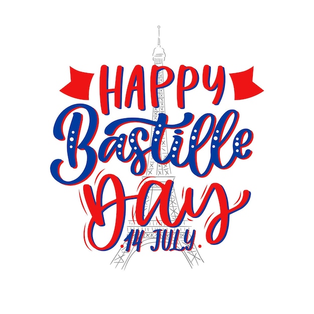 Concetto di lettering giorno della Bastiglia