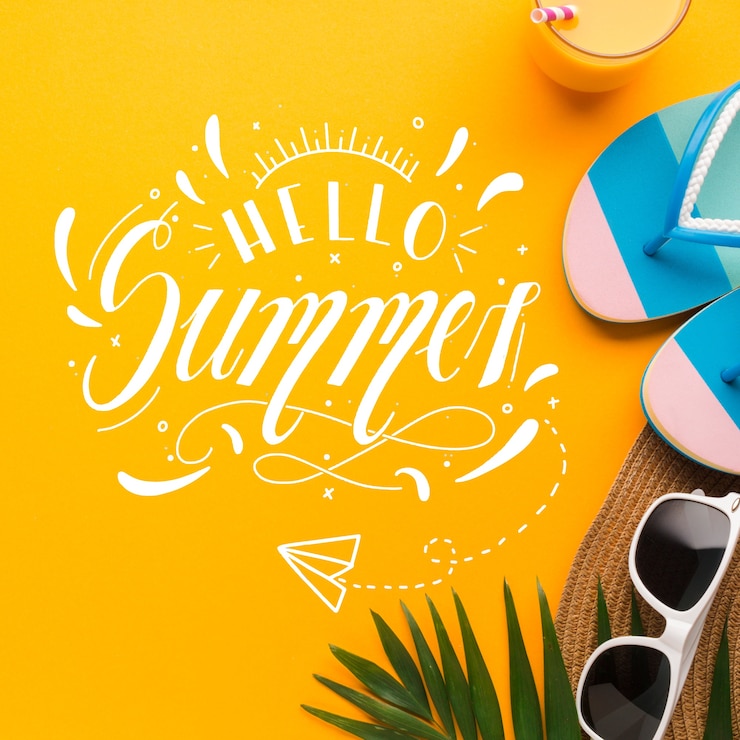 Vettore gratuito concetto di lettering per l'estate