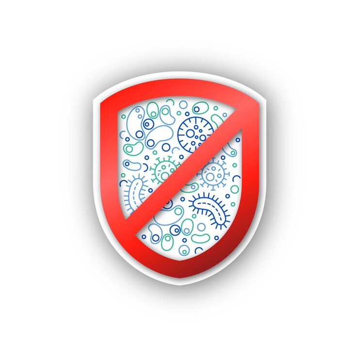 Vettore gratuito concetto di logo antibatterico