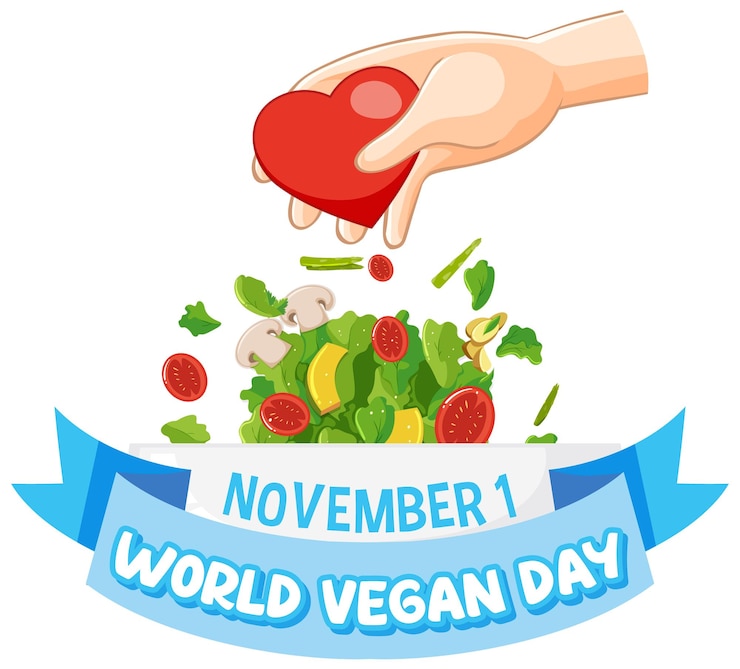 Vettore gratuito concetto di logo della giornata mondiale dei vegani
