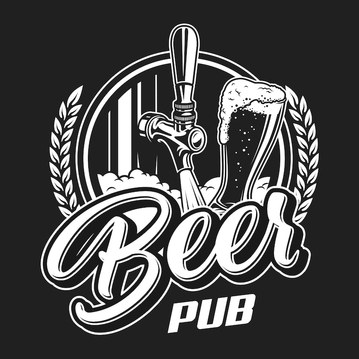Vettore gratuito concetto di logotipo pub birra vintage