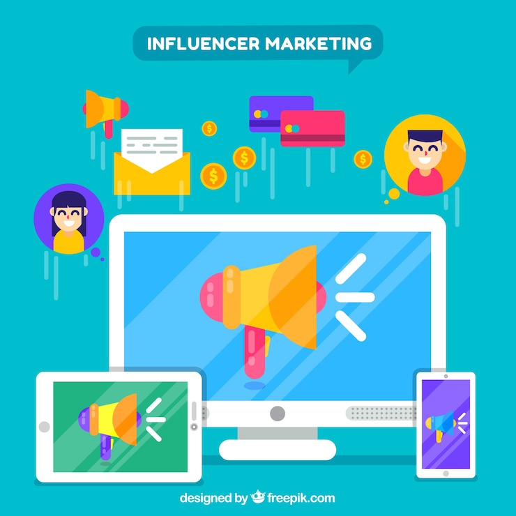 Vettore gratuito concetto di marketing creativo influenzatore