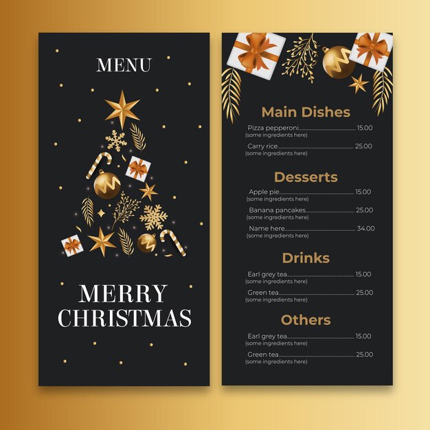 Concetto di menu di Natale