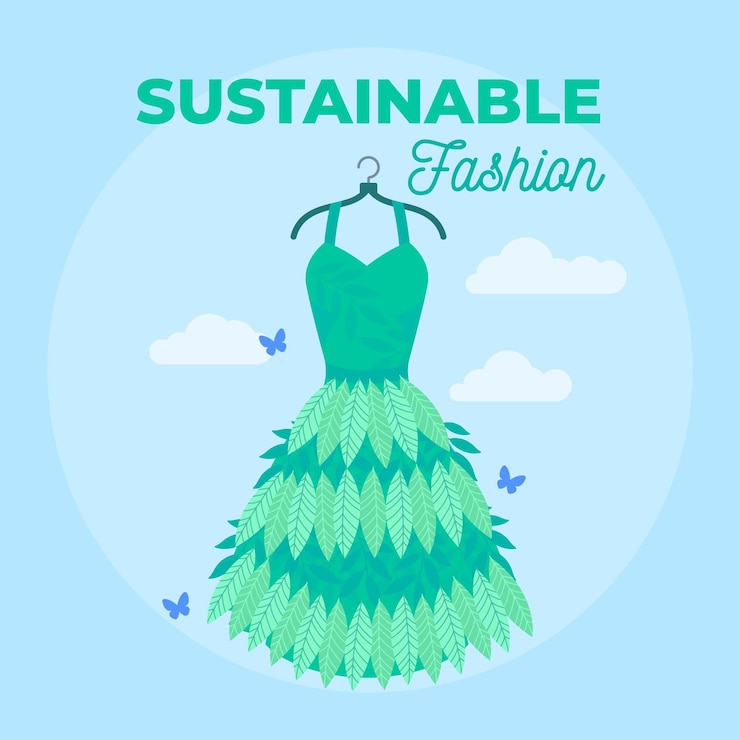 Vettore gratuito concetto di moda sostenibile design piatto