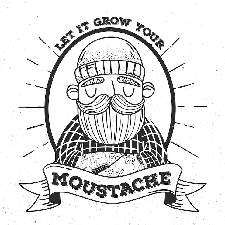 Vettore gratuito concetto di movember con design vintage