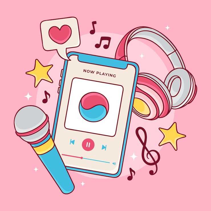 Vettore gratuito concetto di musica k-pop