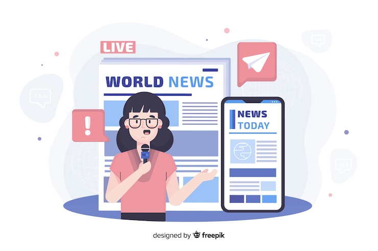 Vettore gratuito concetto di notizie per landing page