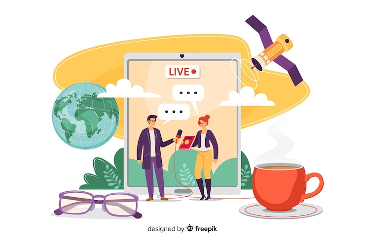 Vettore gratuito concetto di notizie per landing page