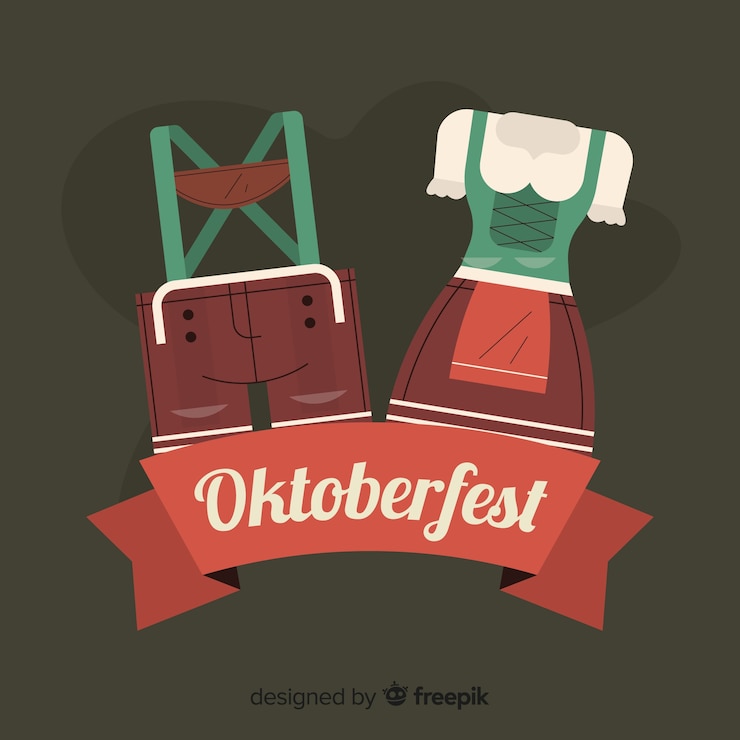 Vettore gratuito concetto di oktoberfest con sfondo design piatto