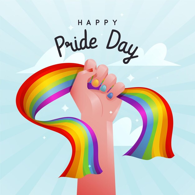 Concetto di orgoglio con l'arcobaleno della tenuta della mano
