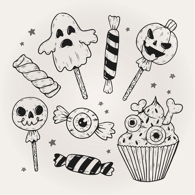 Concetto di pacchetto di caramelle di Halloween