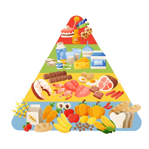 Concetto di piramide alimentare