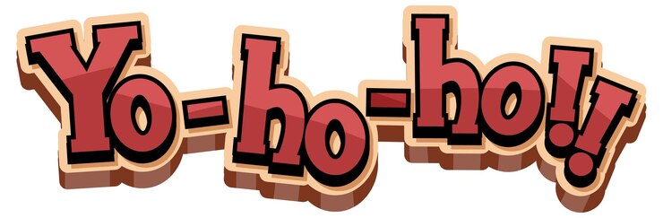 Vettore gratuito concetto di pirata con banner di parola yo-ho-ho su sfondo bianco