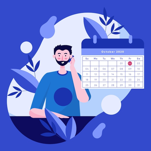 Concetto di prenotazione appuntamento con calendario