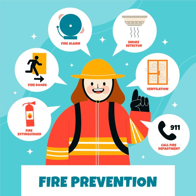 Concetto di prevenzione incendi disegnato a mano