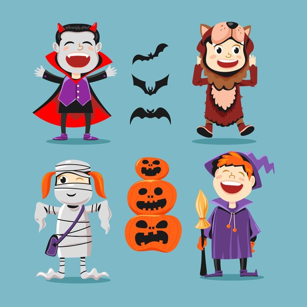 Concetto di raccolta del bambino di Halloween