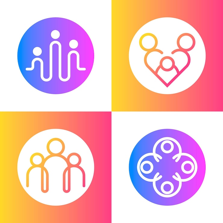 Vettore gratuito concetto di raccolta del logo della famiglia