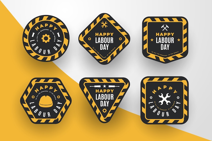 Vettore gratuito concetto di raccolta etichetta festa del lavoro