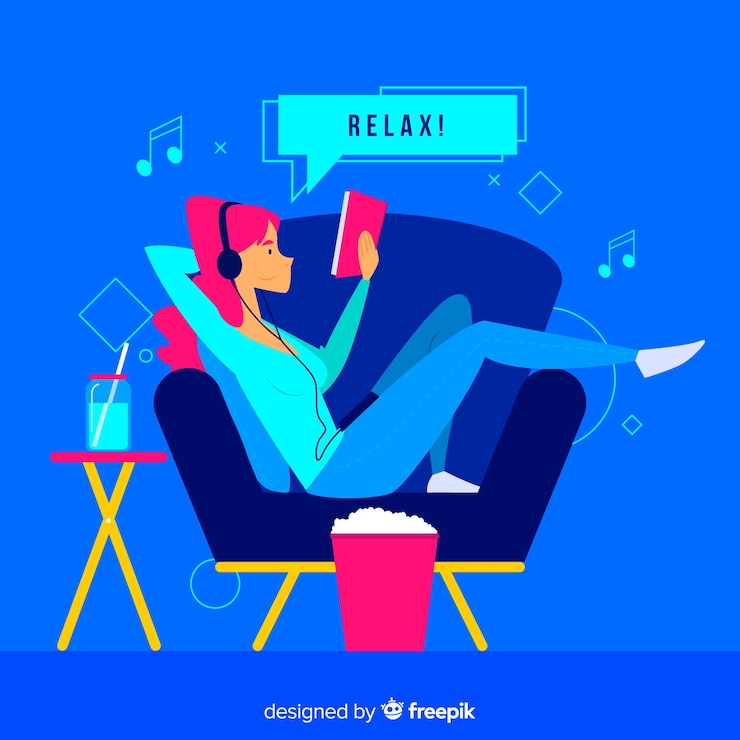 Vettore gratuito concetto di relax a casa per landing page
