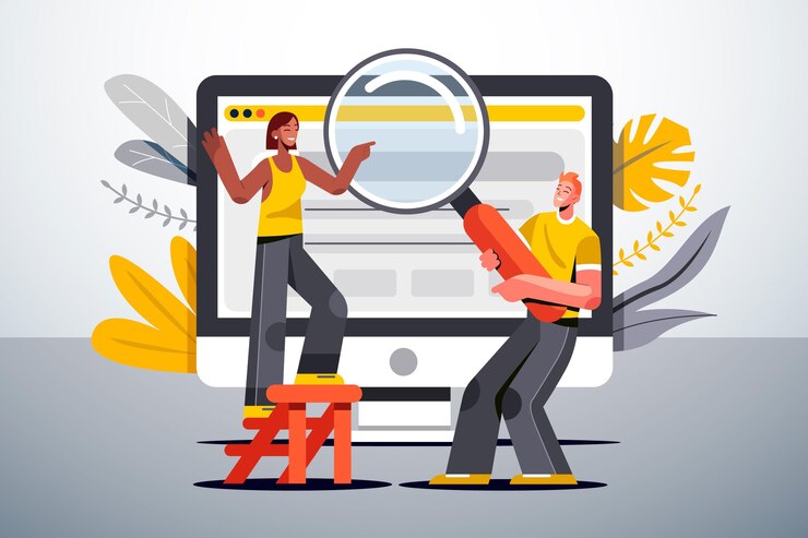 Vettore gratuito concetto di ricerca sul web