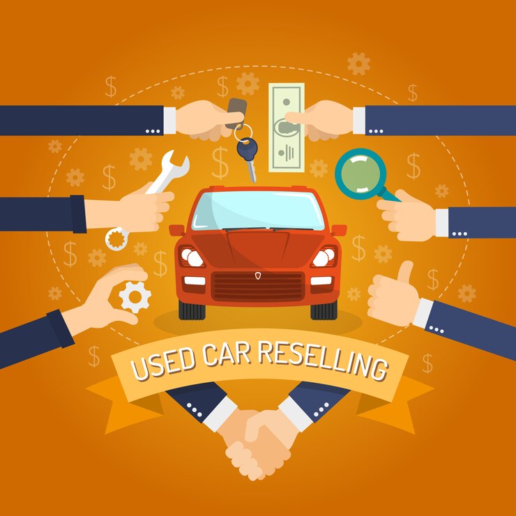 Vettore gratuito concetto di rivendita di auto