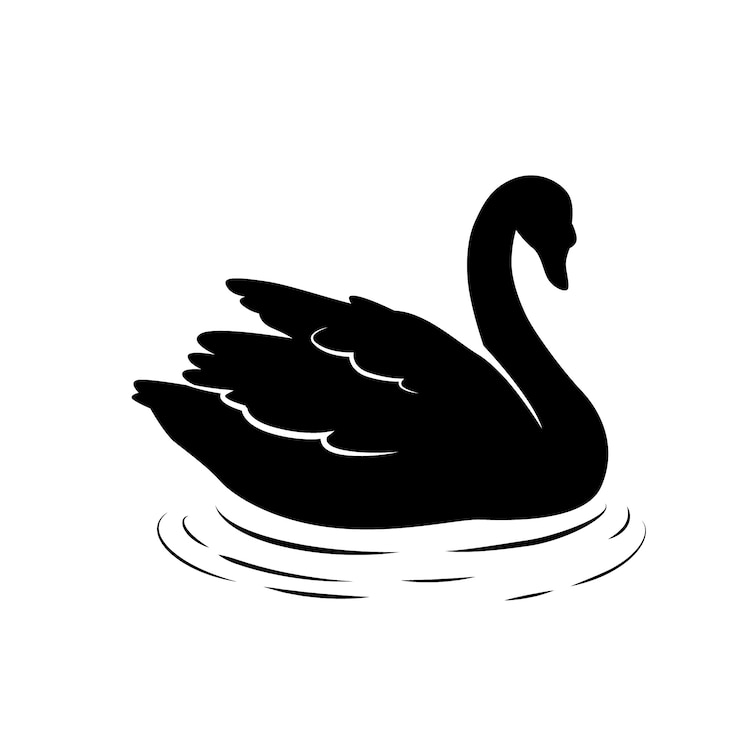 Vettore gratuito concetto di sagoma del cigno