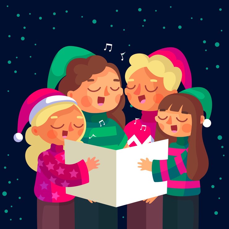Vettore gratuito concetto di scena familiare di natale nella progettazione piana