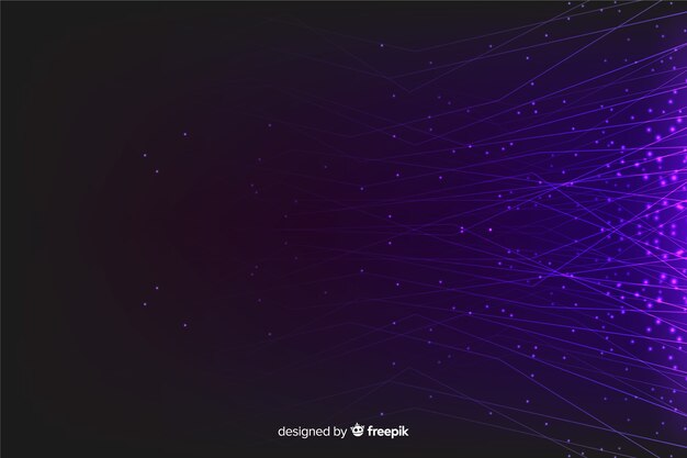 Concetto di sfondo con particelle di tecnologia