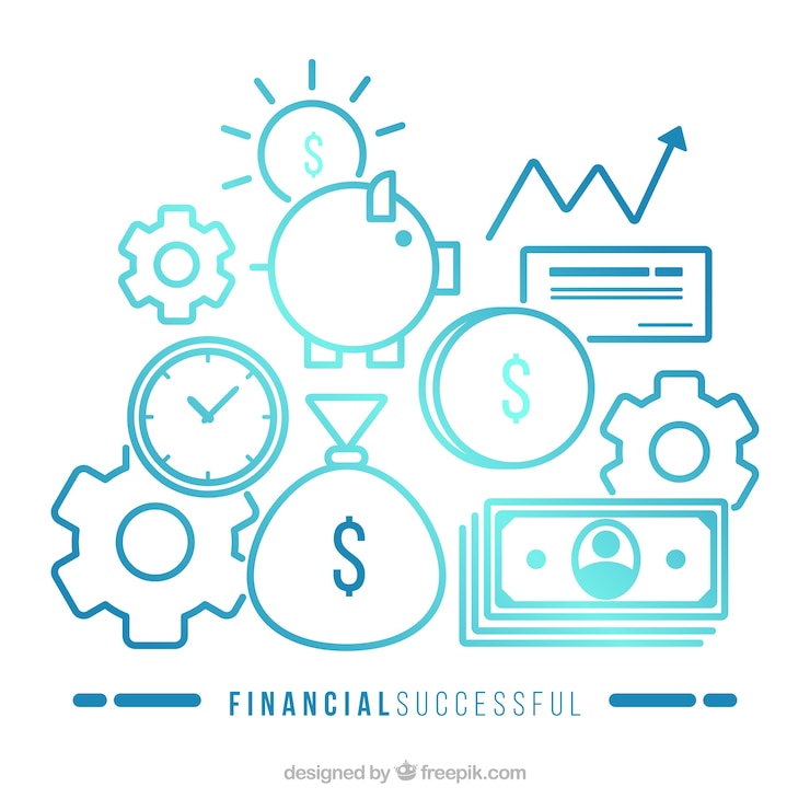Vettore gratuito concetto di successo finanziario moderno