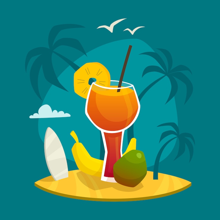 Vettore gratuito concetto di succo tropicale