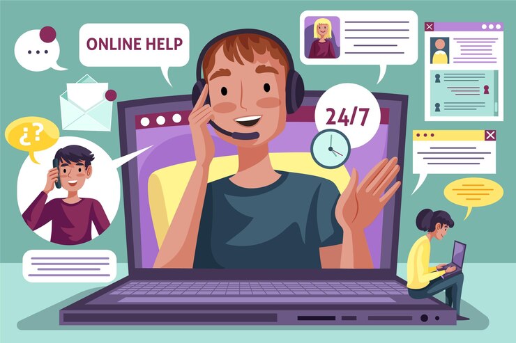 Vettore gratuito concetto di supporto clienti design piatto illustrato