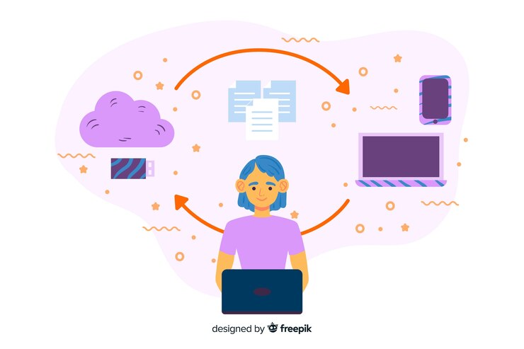 Vettore gratuito concetto di trasferimento file per landing page