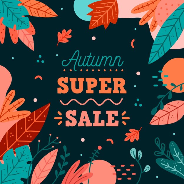 Concetto di vendita autunno disegnato a mano