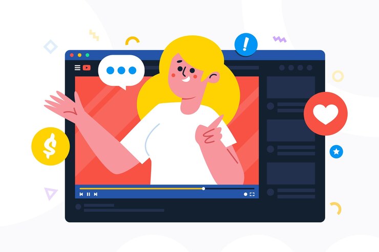 Vettore gratuito concetto di video blogging
