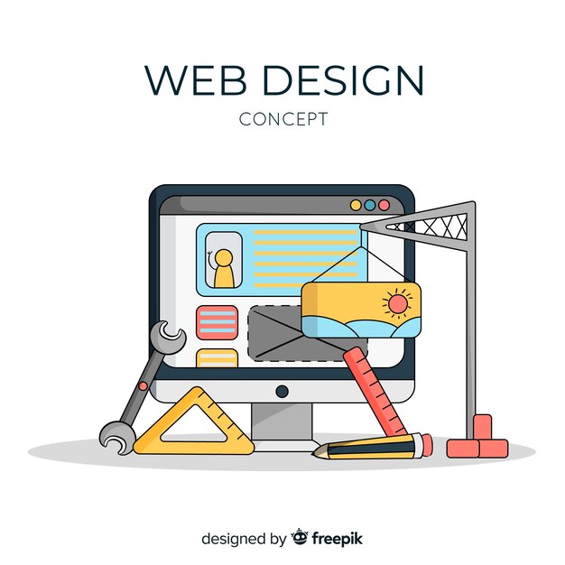 Concetto di web design disegnato a mano bella