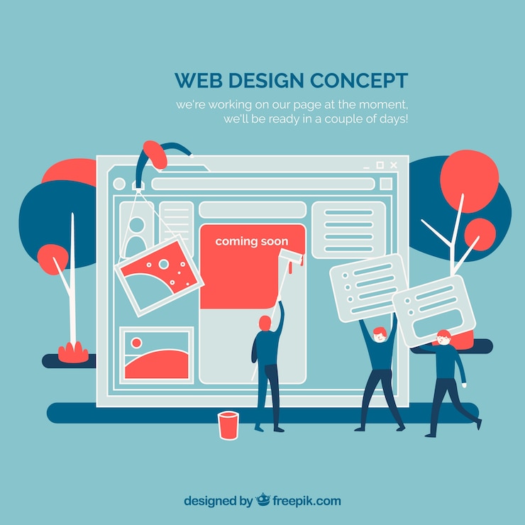 Vettore gratuito concetto di web design moderno con design piatto