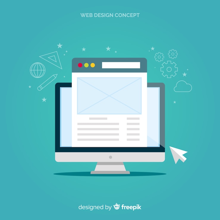 Vettore gratuito concetto di web design moderno con stile piano