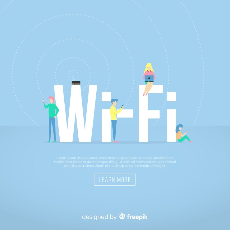 Vettore gratuito concetto di wifi piatto
