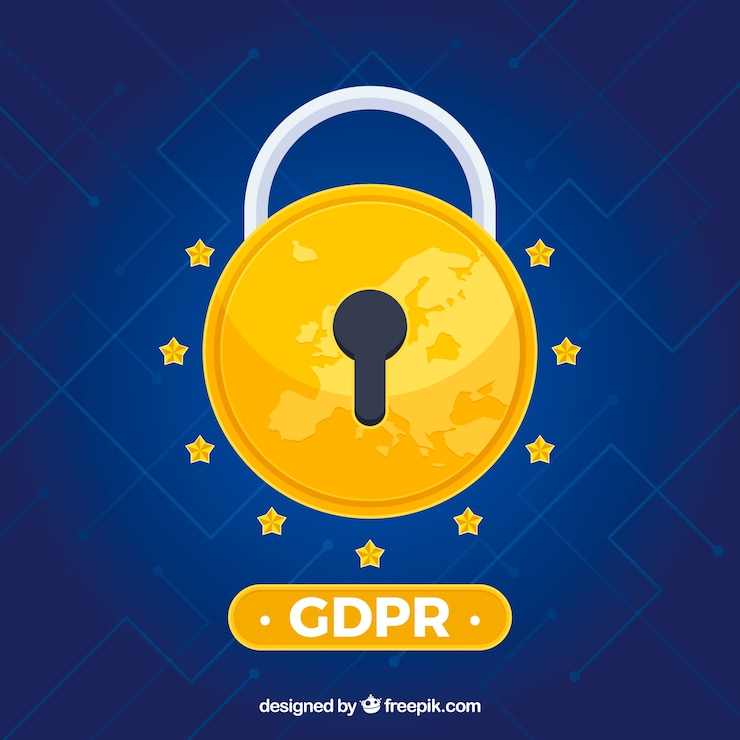 Vettore gratuito concetto europeo di gdpr con design piatto