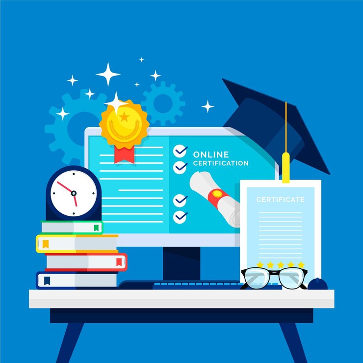 Vettore gratuito concetto illustrato certificazione online