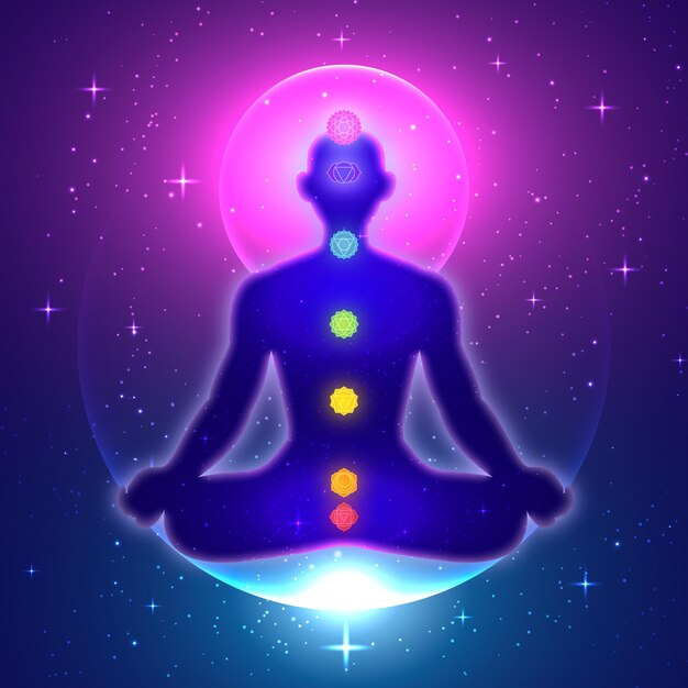 Concetto illustrato di chakra con punti focali