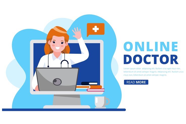Vettore gratuito concetto medico online