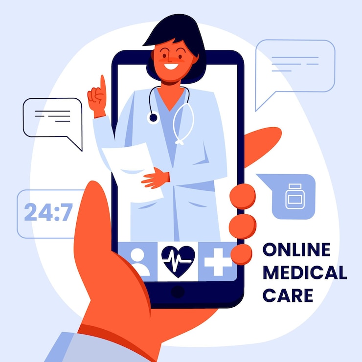 Vettore gratuito concetto medico online