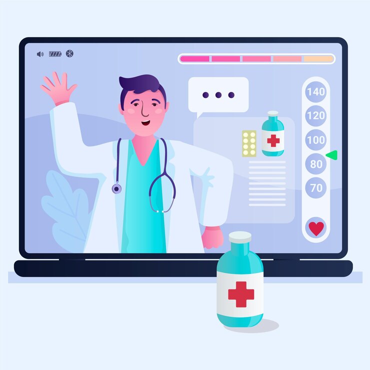 Vettore gratuito concetto medico online