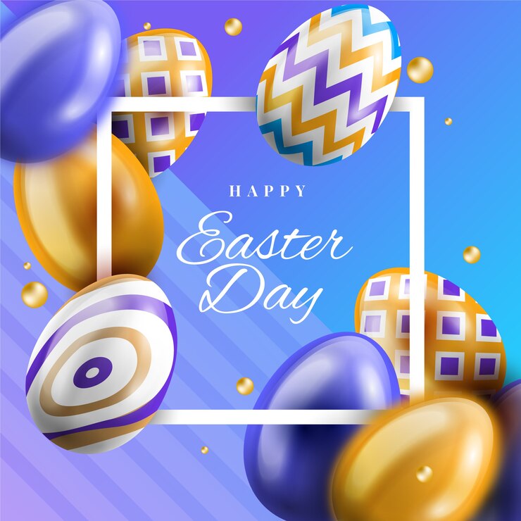 Vettore gratuito concetto realistico realistico di giorno di pasqua