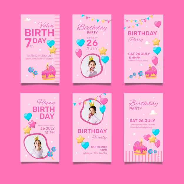 Confezione buon compleanno di biglietti d'invito