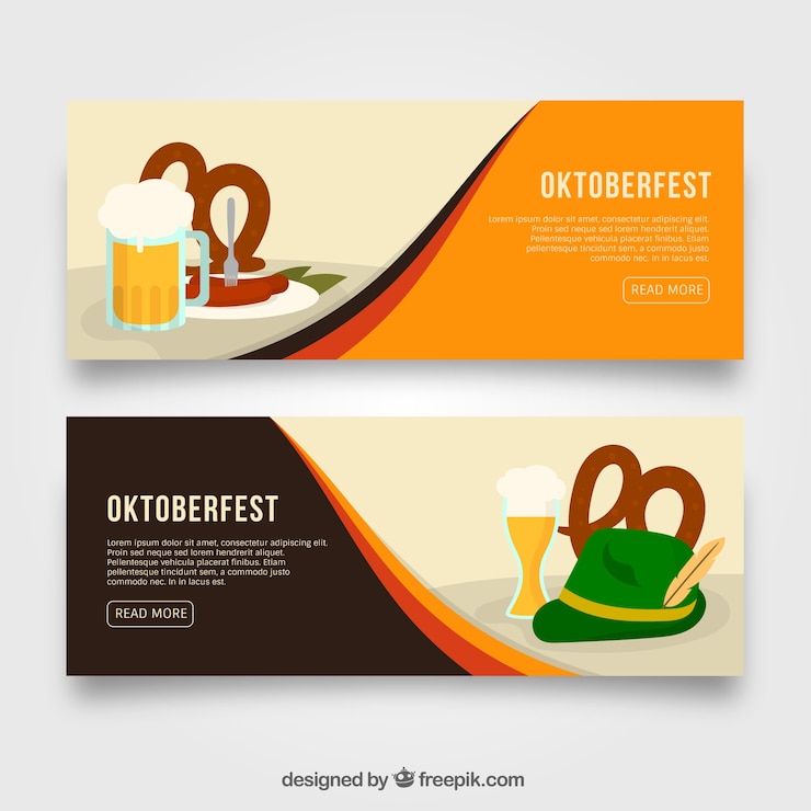 Vettore gratuito confezione da banner di oktoberfest