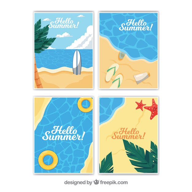 Confezione da quattro carte decorative per l'estate